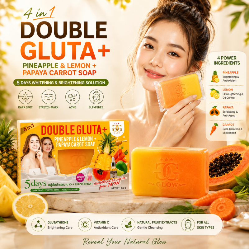 Double Gluta+ Pineapple & Lemon+ Papaya Carrot Soap